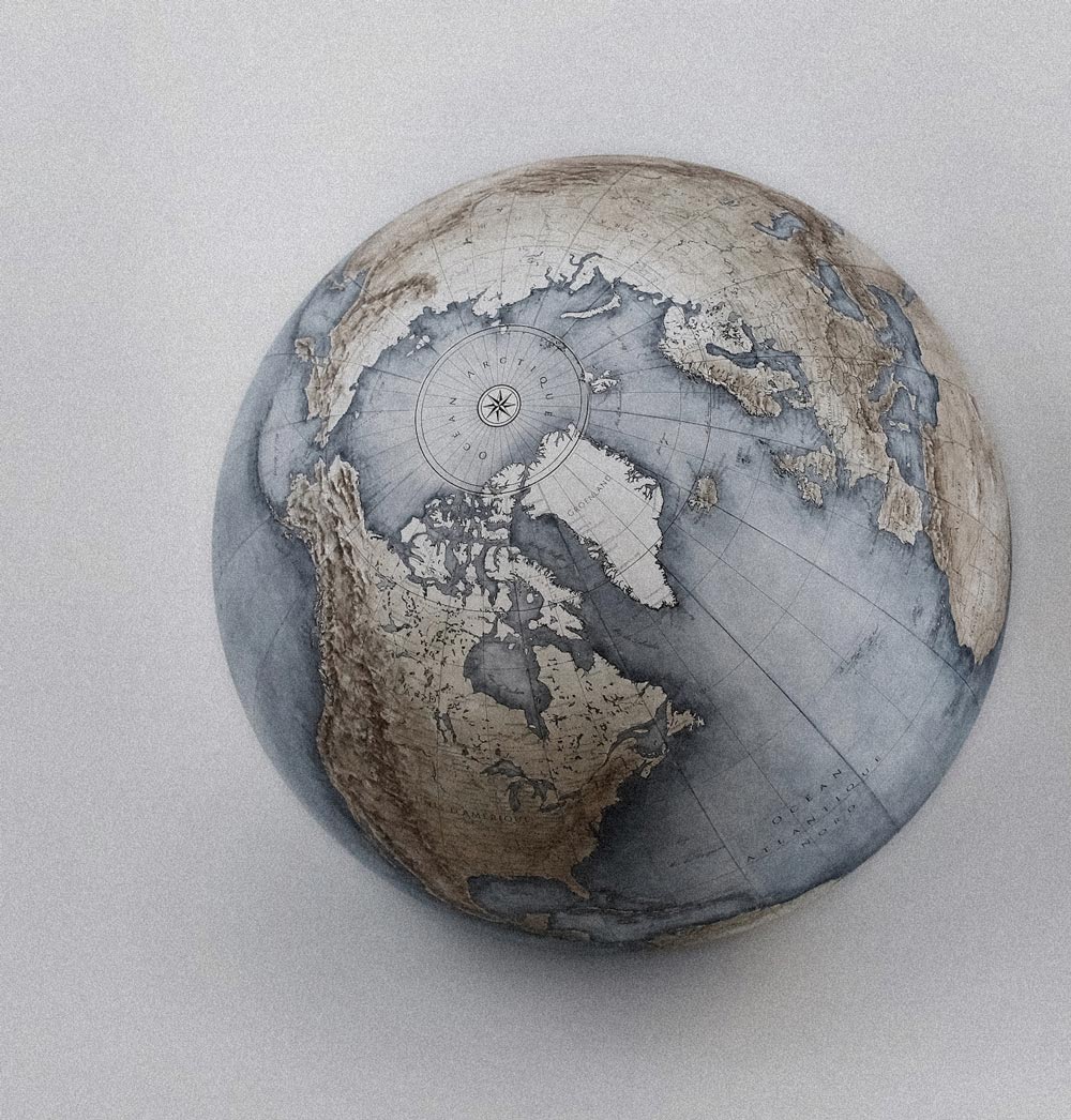 Imagen de un globo terráqueo para las emisiones de alcance 3 en Principios Verdes